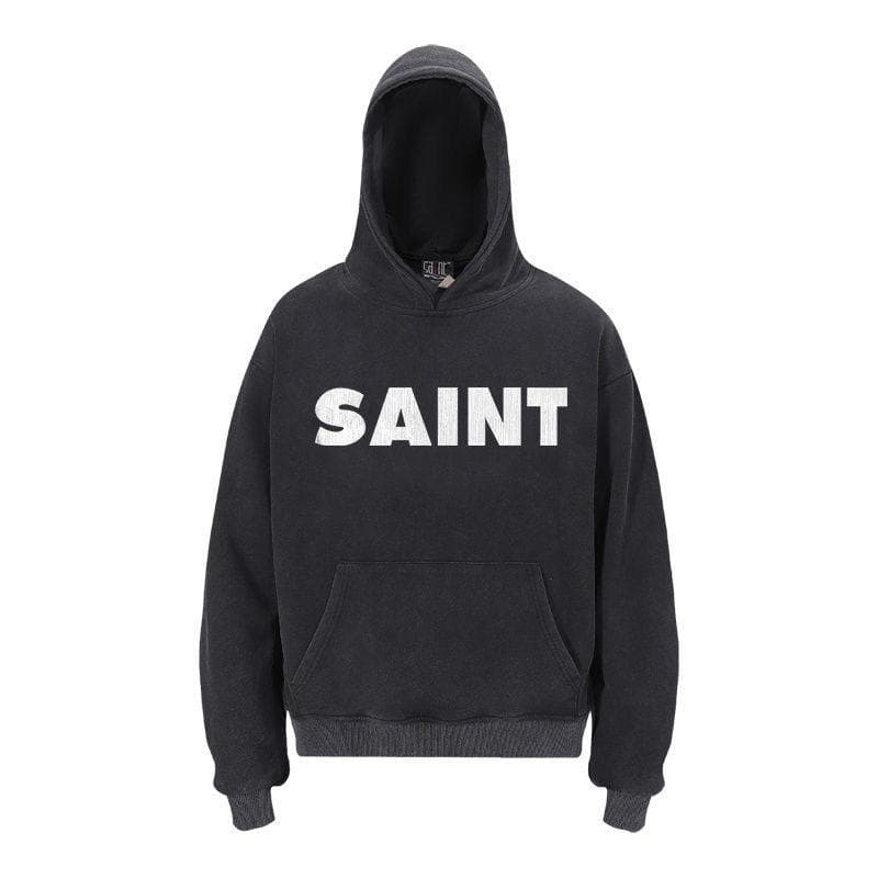 SAINTロゴプリント ブラック 長袖Tシャツ