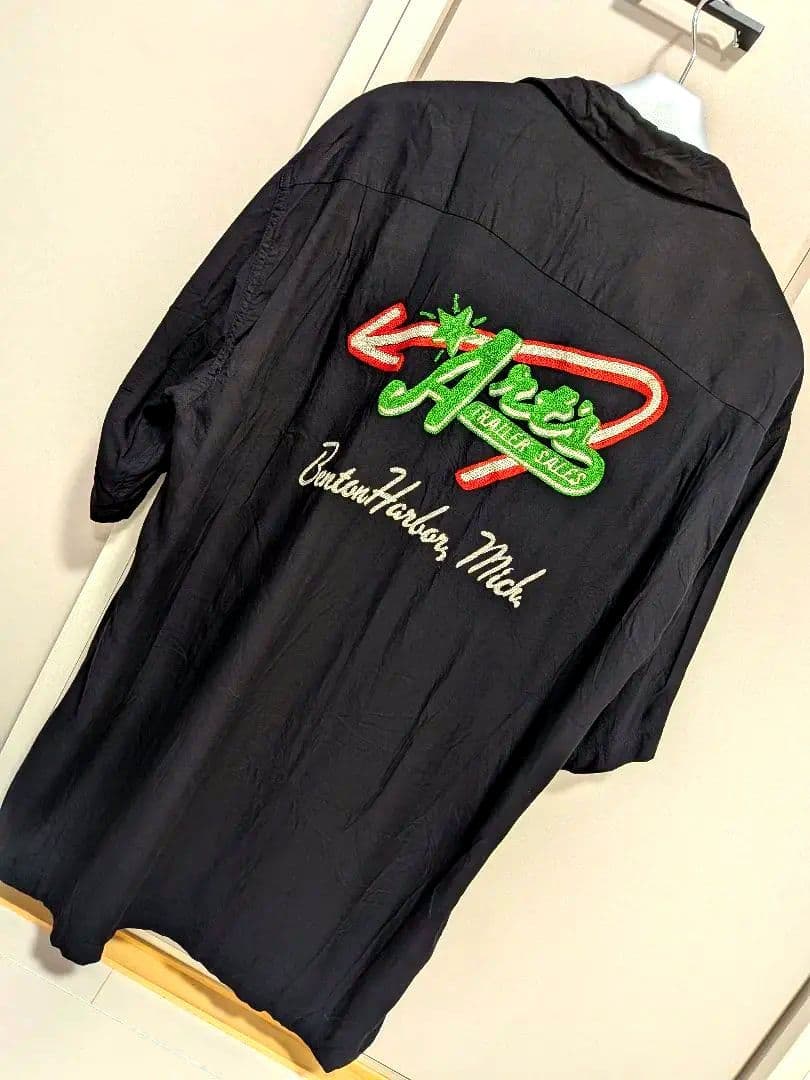 スタイルアイズ　ボウリングシャツ　ビンテージ 黒 L