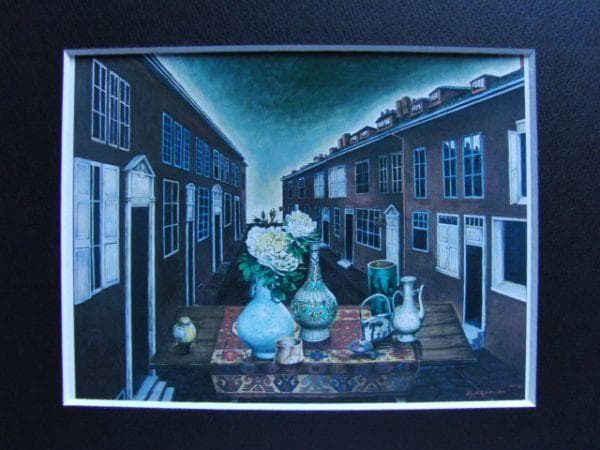 安田　謙【街角静物】、希少画集画、状態良好、新品高級額装付
