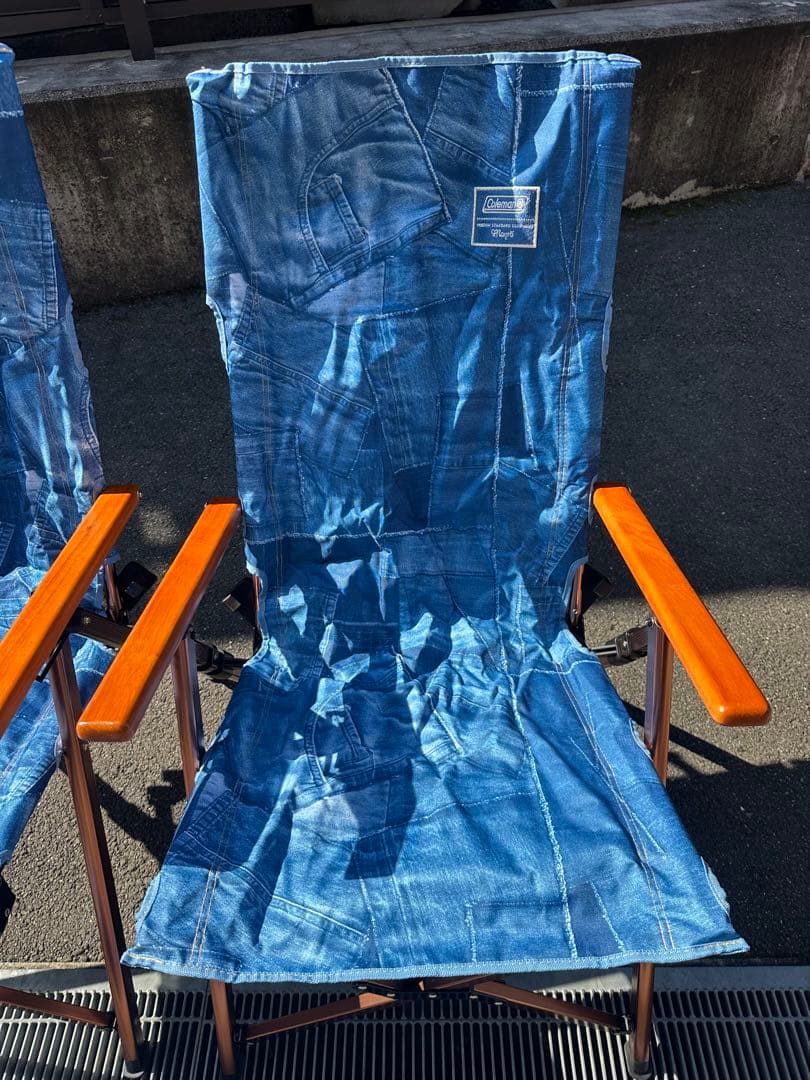 コールマンコラボmonroデニムブルー 折りたたみチェア 2脚セット