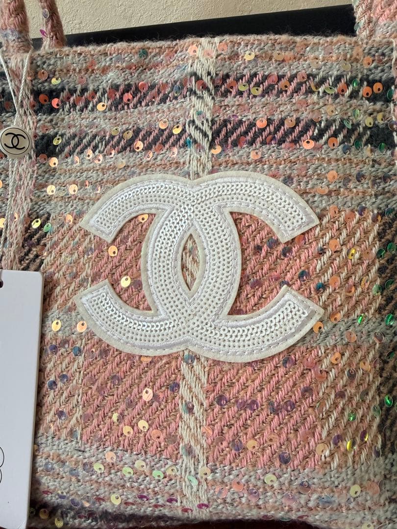 CHANEL ツイードバッグ 中型 ピンク系 シャネル
