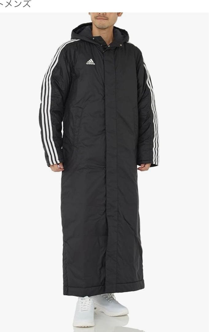 adidas ロング丈ベンチコート