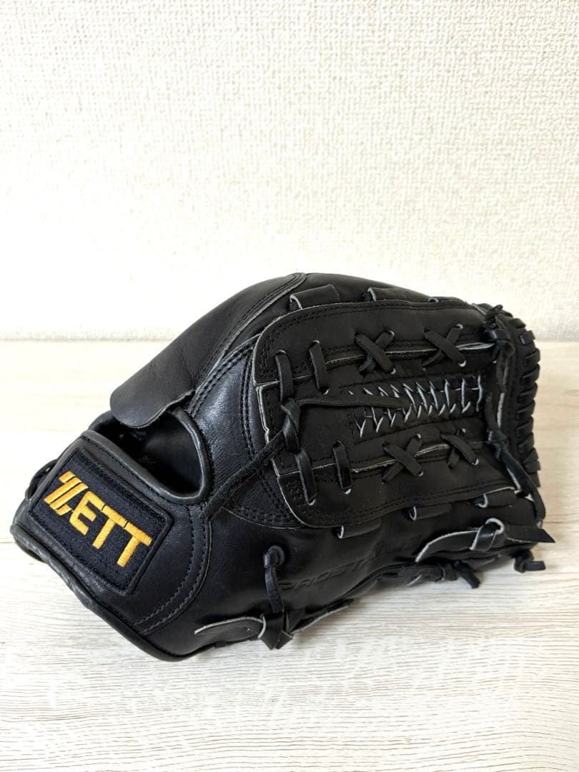 超美品　ZETT ゼット　プロステイタス　軟式グローブ　投手用　旧ラベル　黒