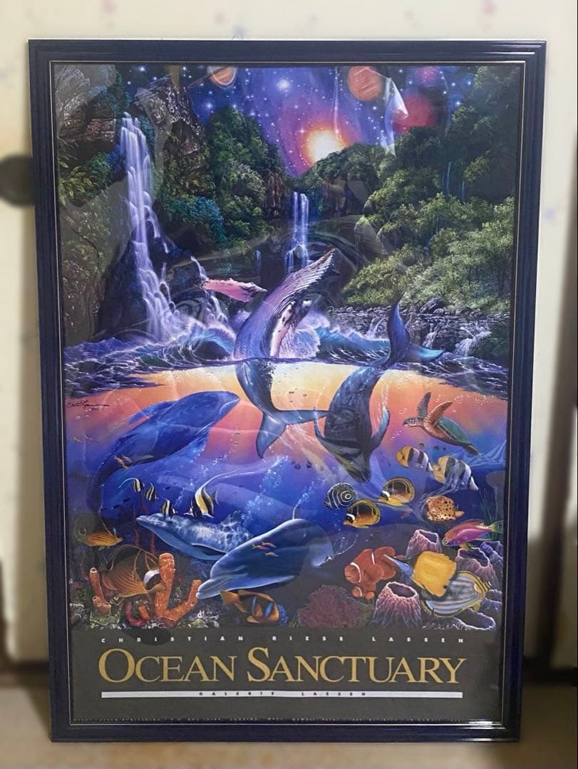【クリアー様】ラッセン オーシャンサンクチュアリ 絵画 額装 ポスター
