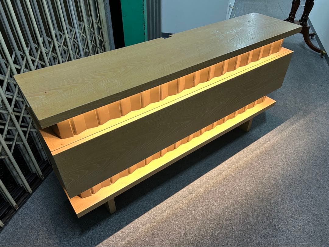 店舗用 木製カウンター 幅150cm 間接照明付き　受付　店舗什器