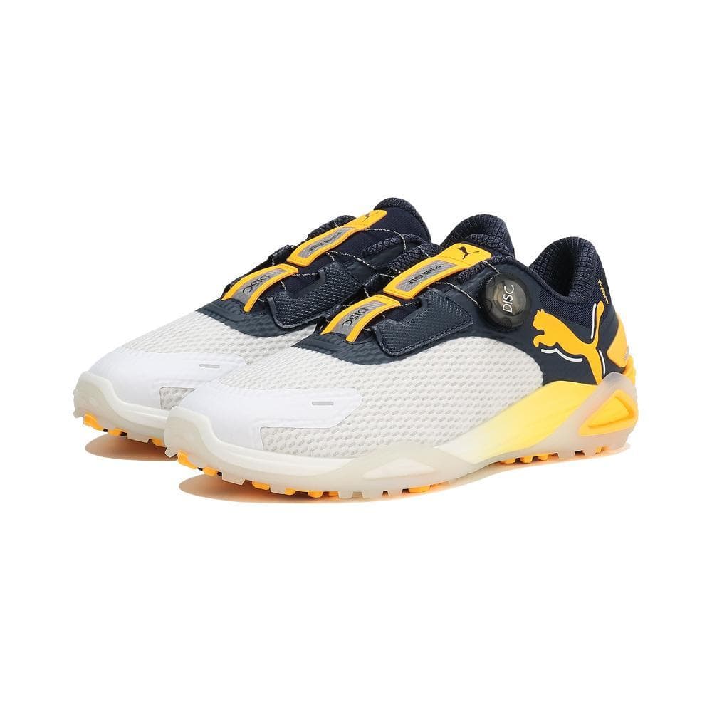 Puma ゴルフシューズ DISC SYSTEM ホワイト/ネイビー/イエロー