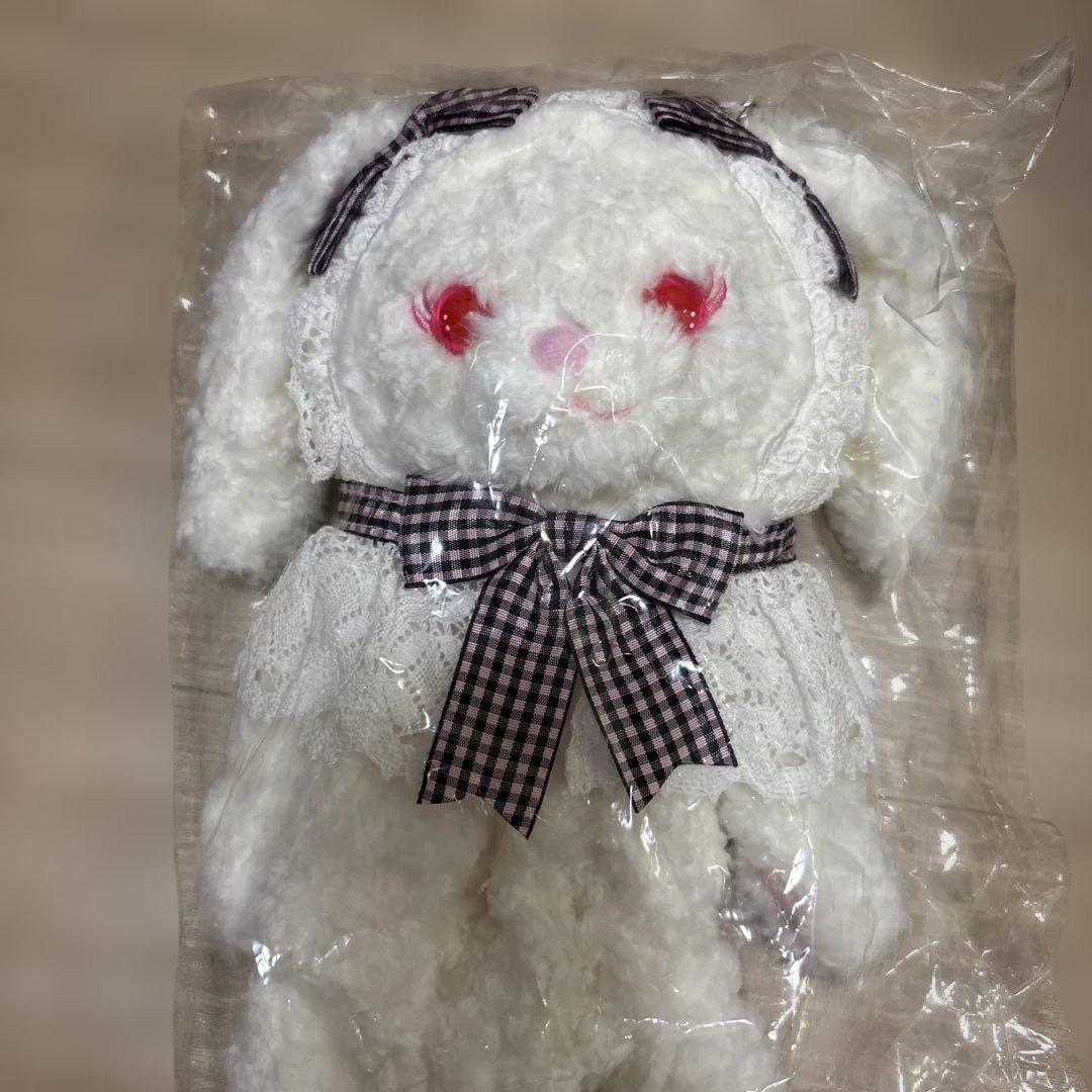 BABY 原宿限定 うさくみゃちゃんポシェット ピンク×黒ギンガムリボン