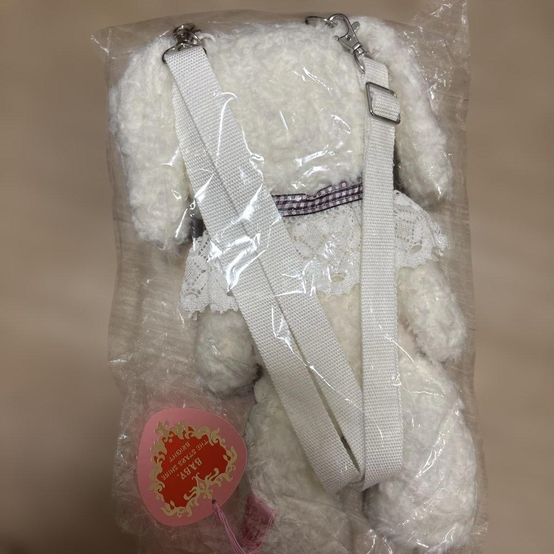 BABY 原宿限定 うさくみゃちゃんポシェット ピンク×黒ギンガムリボン