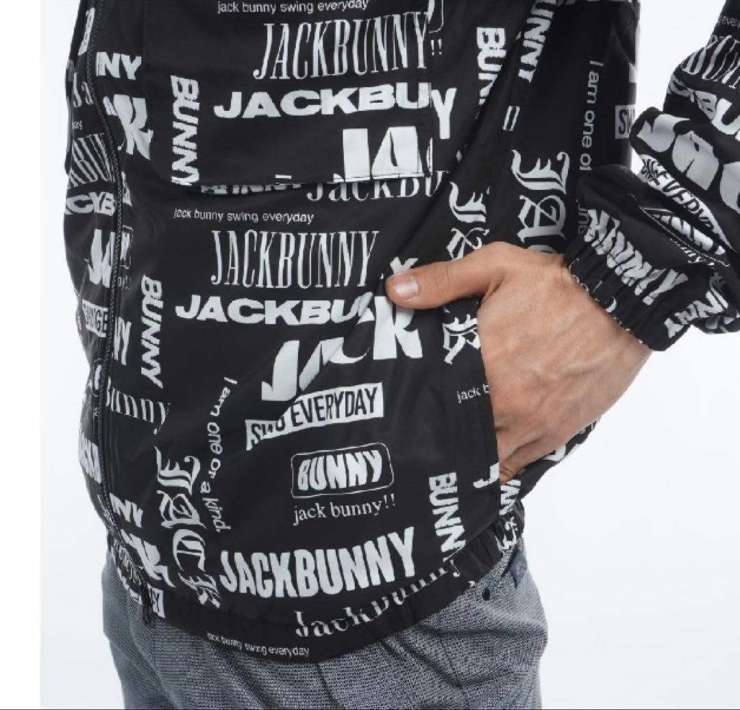 新品 パーリーゲイツ ジャックバニー ストレッチマルチロゴ ブルゾン(5)L/黒