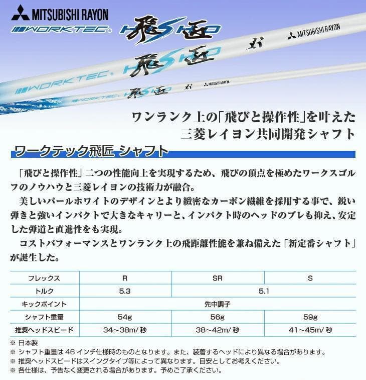 【新品】高反発 ダイナミクスプレステージアイアン6本　ワークテック飛匠