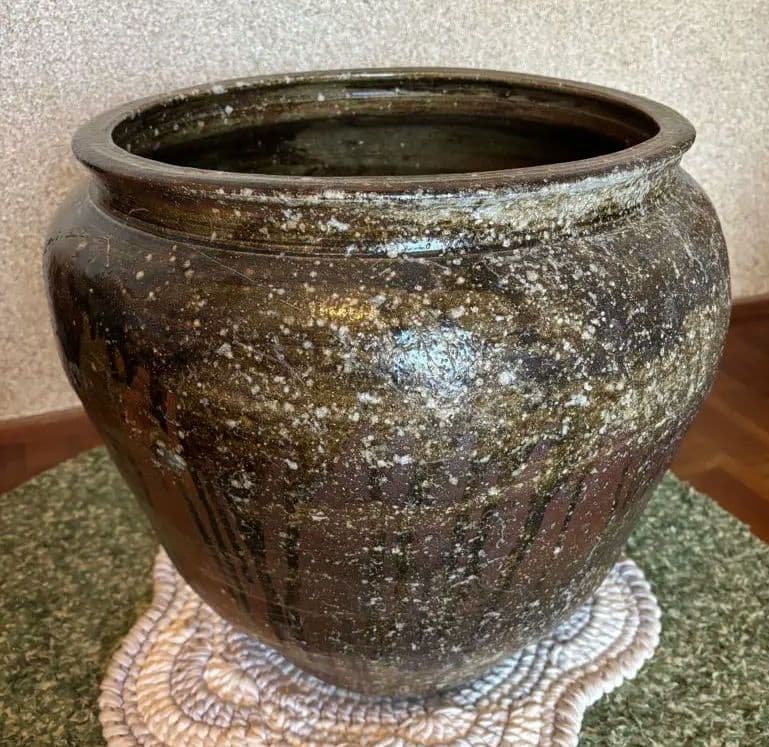 丹波焼　赤土部灰釉甕　大壺 時代物 骨董品アンティーク