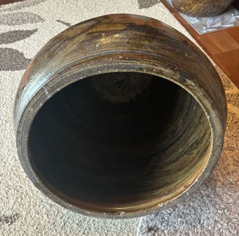 丹波焼　赤土部灰釉甕　大壺 時代物 骨董品アンティーク