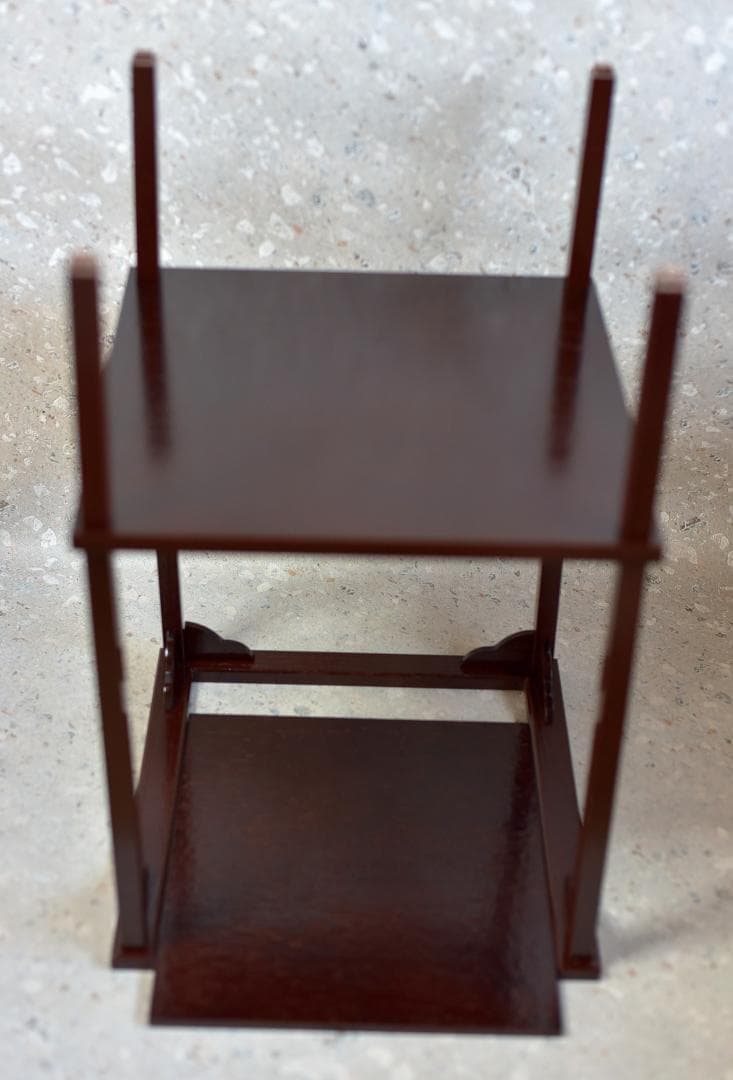 留二重棚【極上品】吸江斎好写　飾り棚　組立式　お茶道具/共箱
