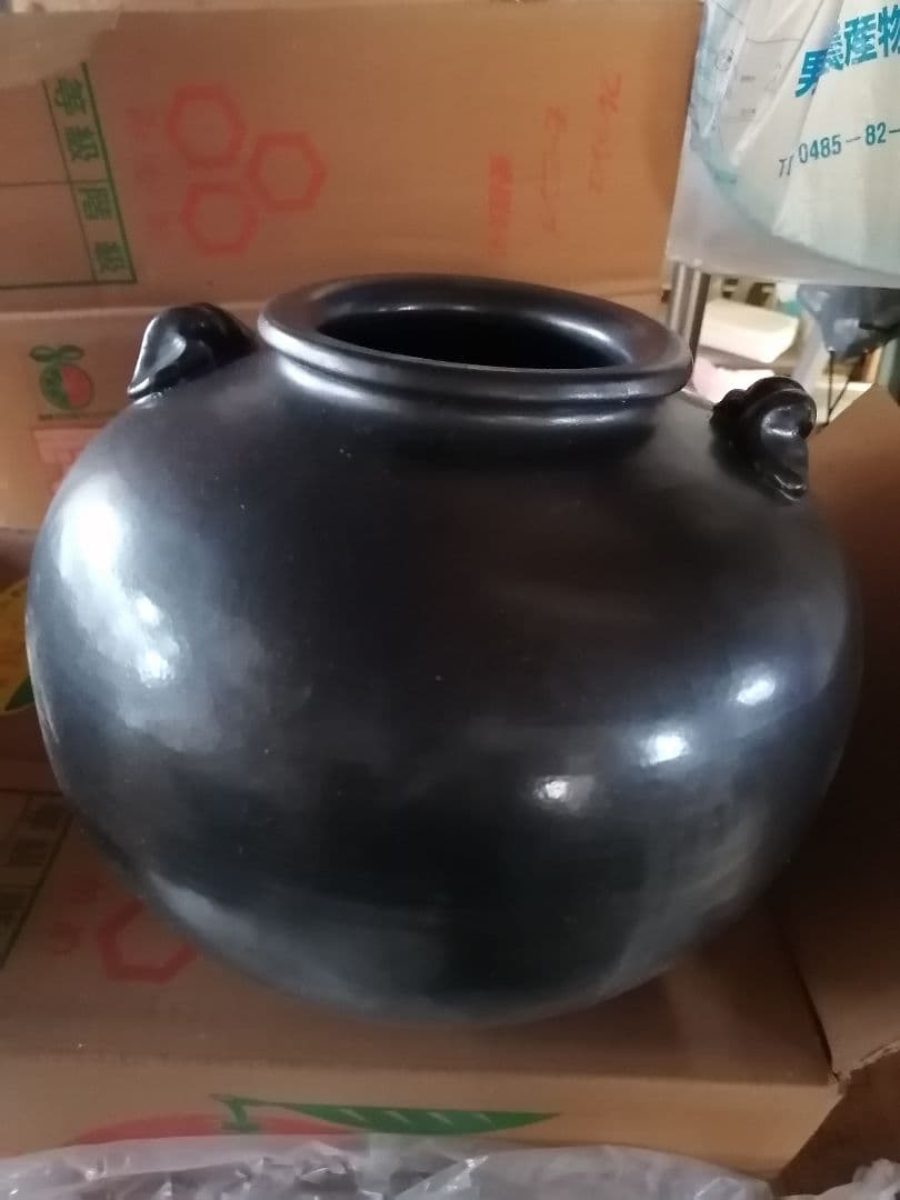 ‼️高級品‼️　萬古焼　陶器 花瓶 グリーンとブラック