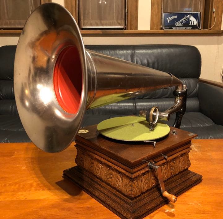 ♫独逸 HMV G&Tモナークラッパ 蓄音機 Victor ミュージアムクラス品