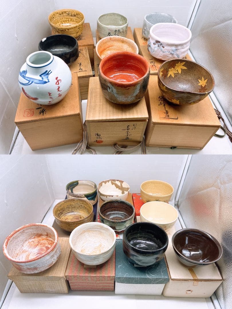 t*a様 箱入り★抹茶碗 茶碗 まとめて 計19点 在銘あり・銘不明含む 陶器