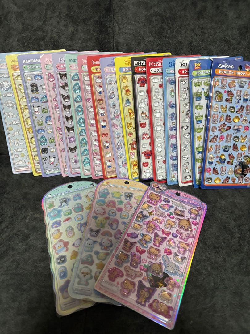 ボンボンドロップシール　ミニ　コンプリートセット　サンリオ　ディズニー　コットン