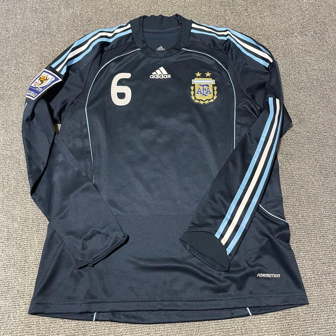 08'アルゼンチン代表ユニフォームアウェイ長袖 #6エインセW杯南米予選支給品
