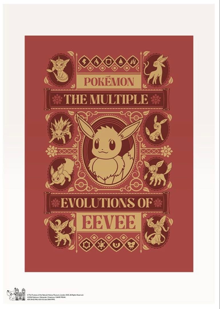 【限定品】ポケモン30周年 ロンドン自然史博物館コラボ A3ポスター イーブイ