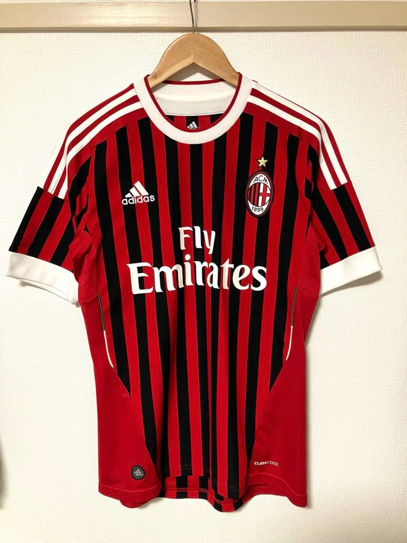 2011-12 AC Milanサッカー ユニフォーム adidas シャツ S