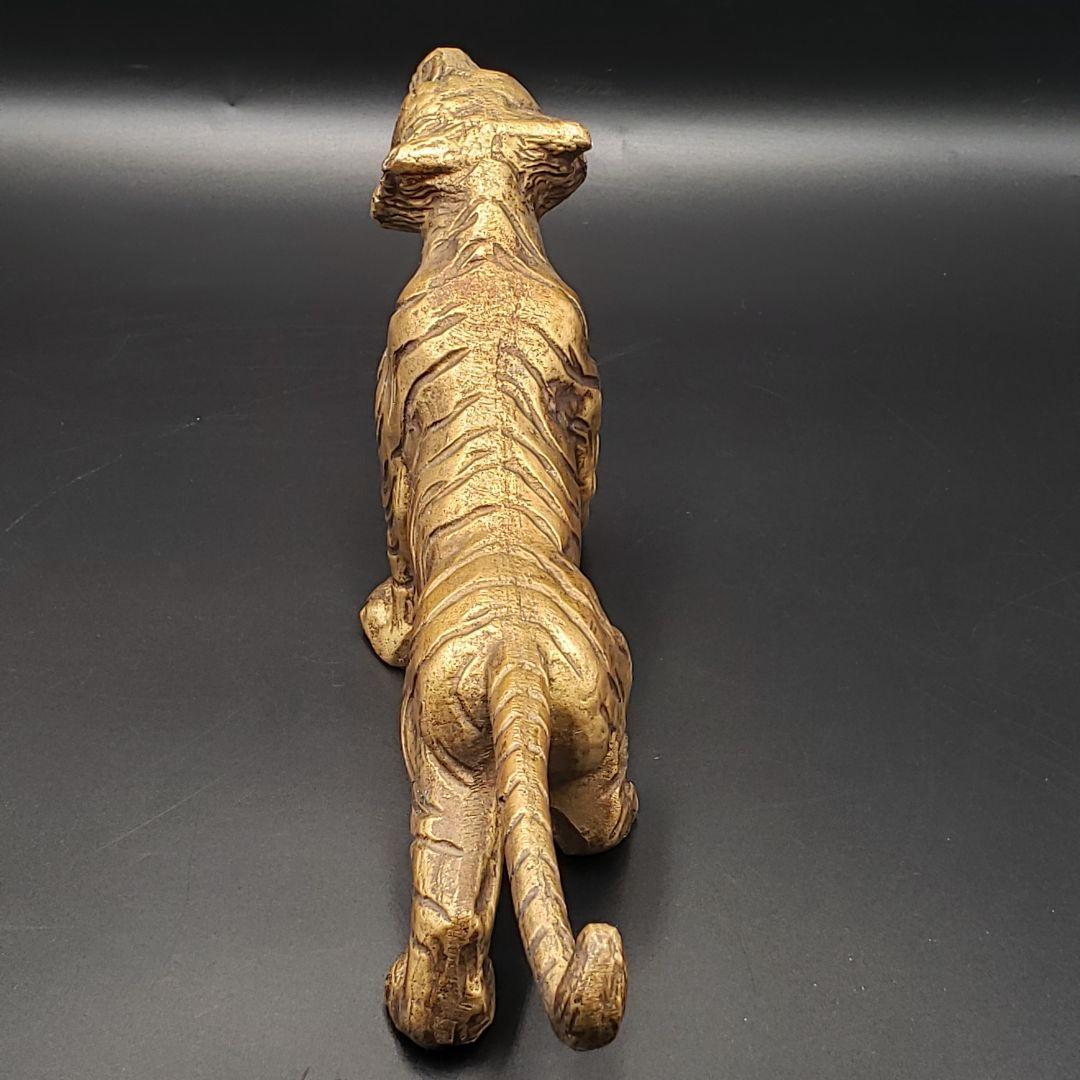 ⑰美術鋳物 虎置物 寅 啓裕作 美術工芸品 干支