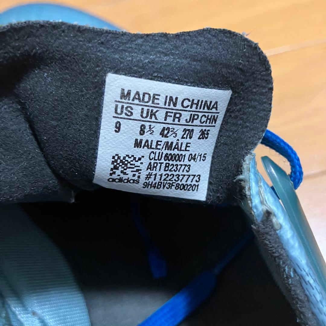 adidas 青 スパイクシューズ