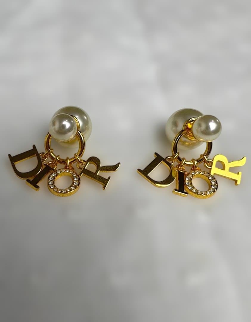 美品 Christian Dior パール ゴールド ピアス