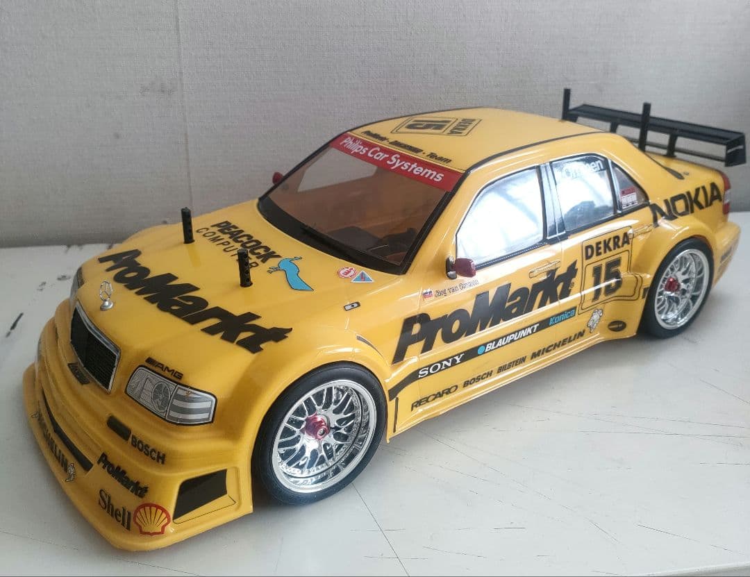 【当時物、レア】タミヤTA03シャーシ、メカ付き、メルセデスボディ付き