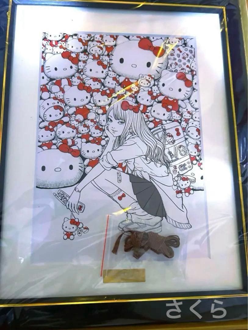 伊藤潤二　サンリオキャラクターズ　コラボ　ハローキティ　ギャル富江　複製原画