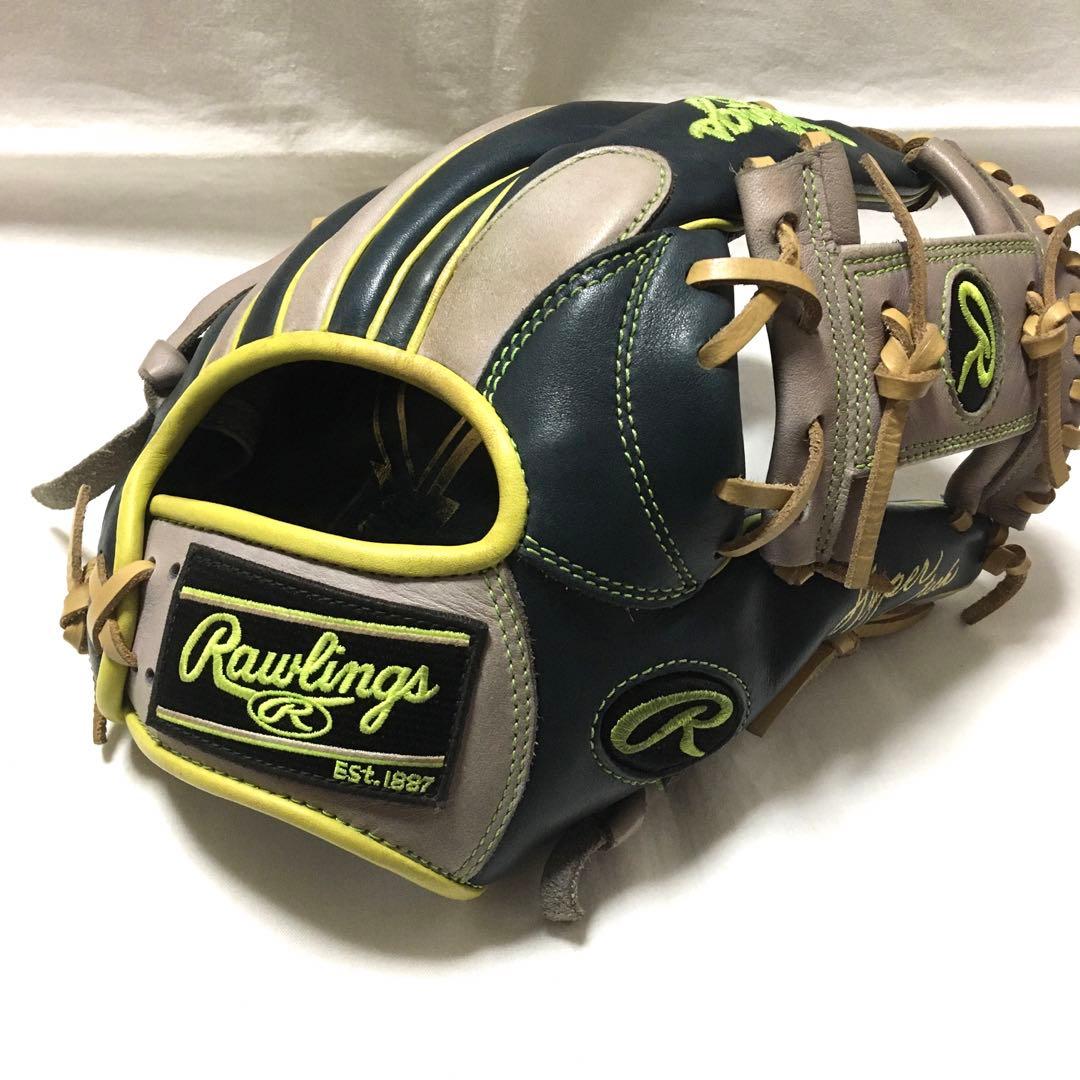 ローリングス 軟式内野手用グローブ　ネイビー　グレー　ハイパーテック　大人　限定