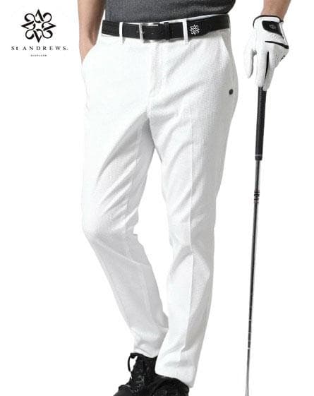 ○★新品未使用　St ANDREWS　ドビーストレッチパンツ　M　ホワイト