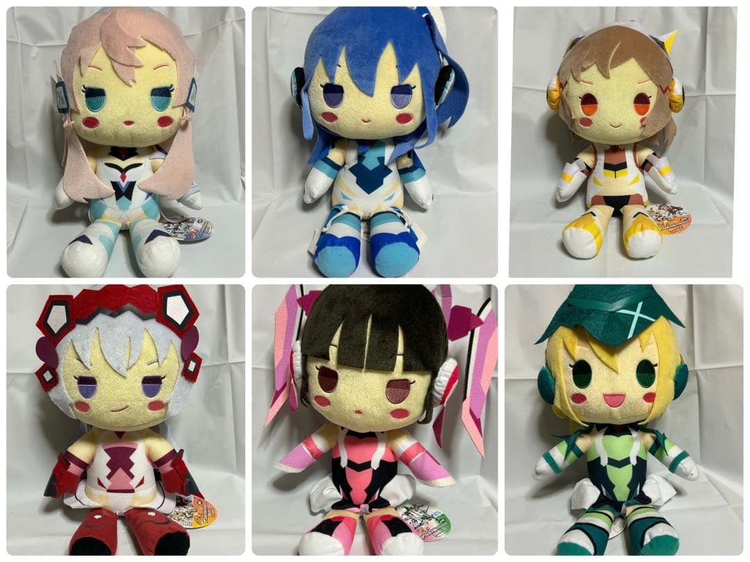 【未使用タグ付き】戦姫絶唱シンフォギアAXZ デフォルメXLぬいぐるみ 6点
