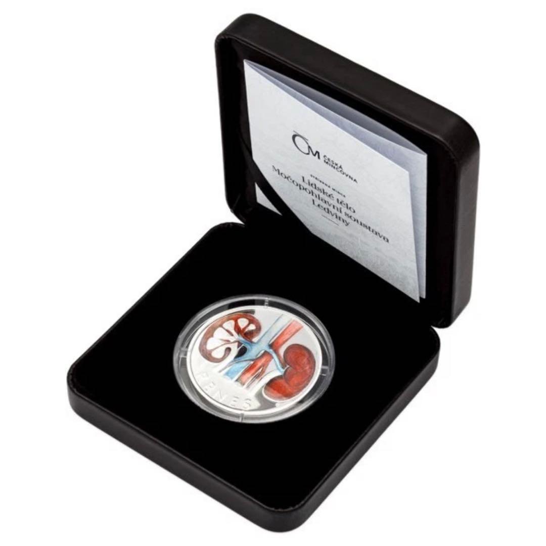 銀貨 プルーフ カラー 純銀 人体の仕組み 腎臓 1オンス 1oz COA