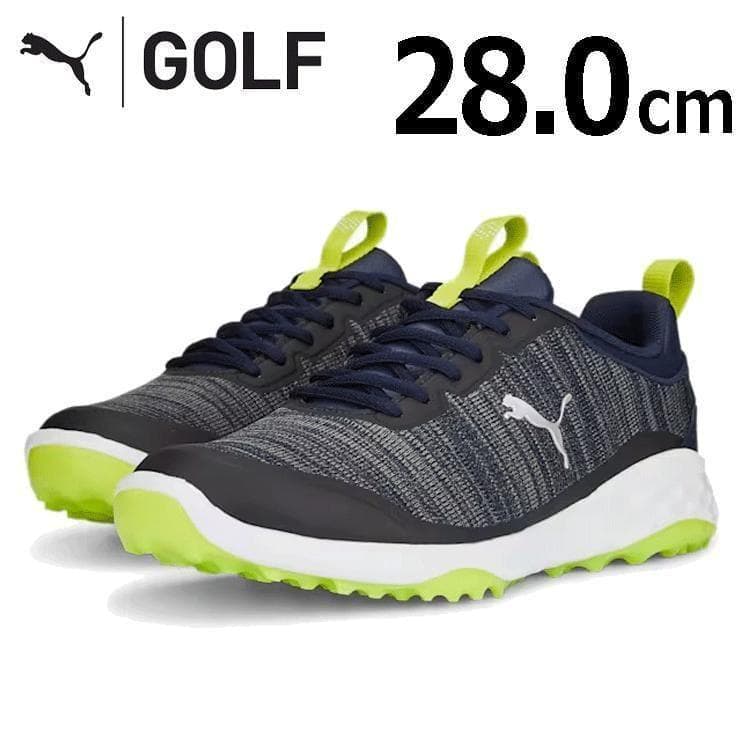 新品 PUMA プーマ スパイクレス ゴルフシューズ 28.0cm ネイビーYE