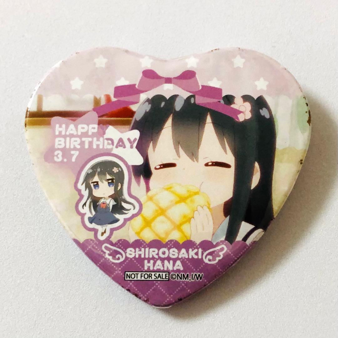 私に天使が舞い降りた！バースデー プリロール ハート缶バッジ 白咲花