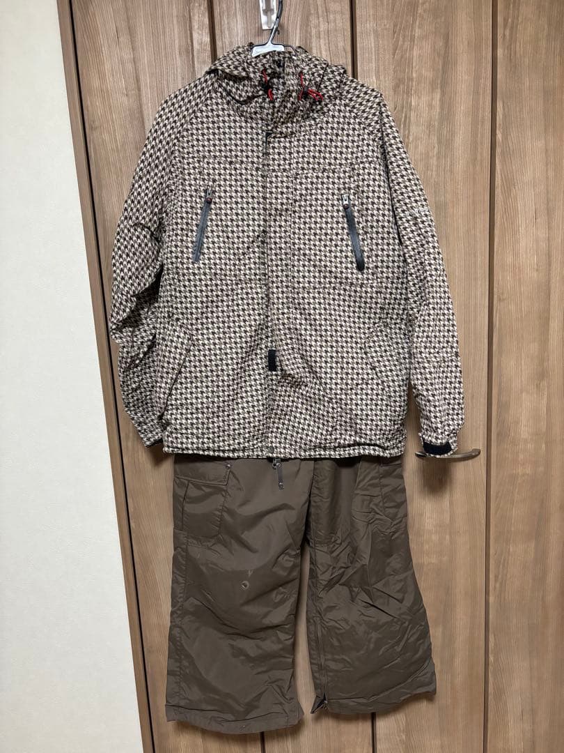 【値下げOK・セット販売】ポンタペス スノボウェア 上下セット メンズ ブラウン