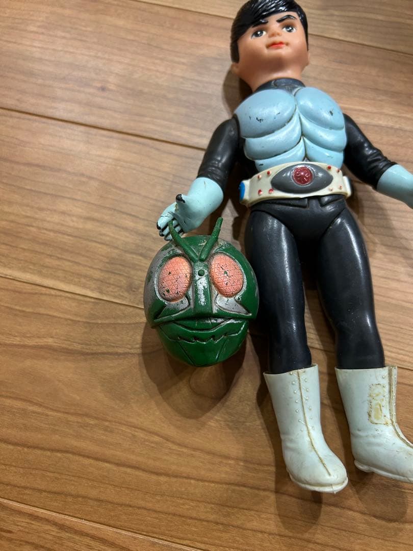 テ*ン様 仮面ライダー　初期　面取れ　ソフビ　当時
