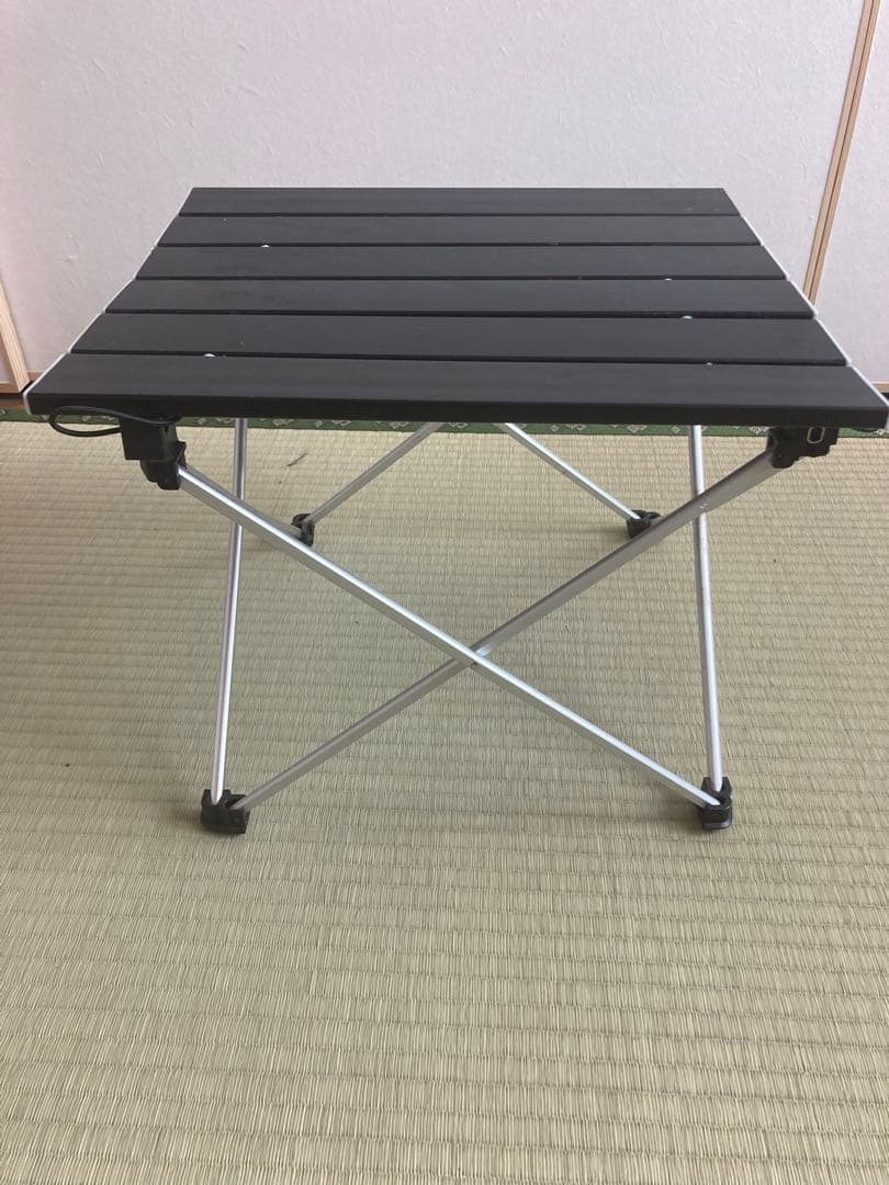 折りたたみアウトドアテーブル 黒 アルミ製