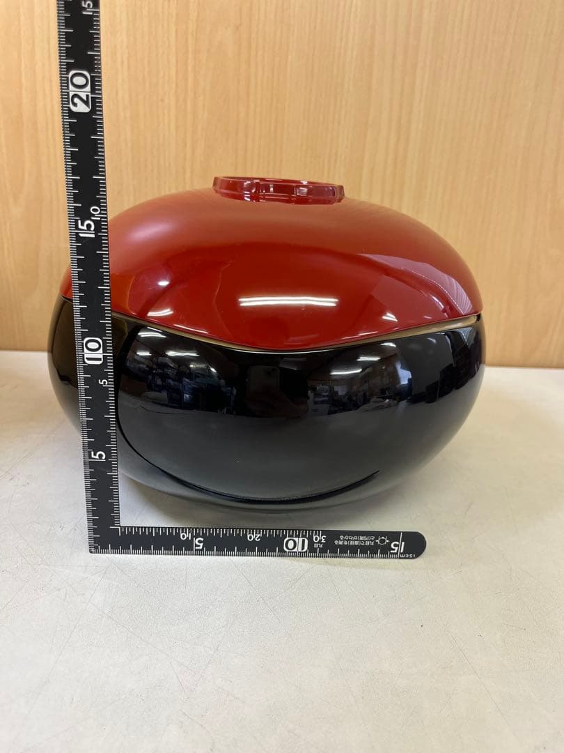 M145 乾漆食籠 1点物!! 赤黒 木箱付 漆器 工芸品