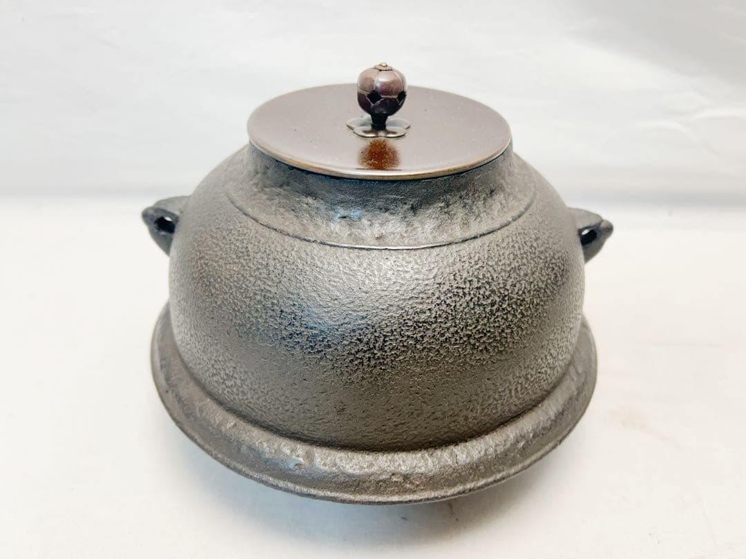 美品 茶道具 唐銅鬼面風炉 真形釜添 野々田製電熱器 敷板3点セット 紙箱