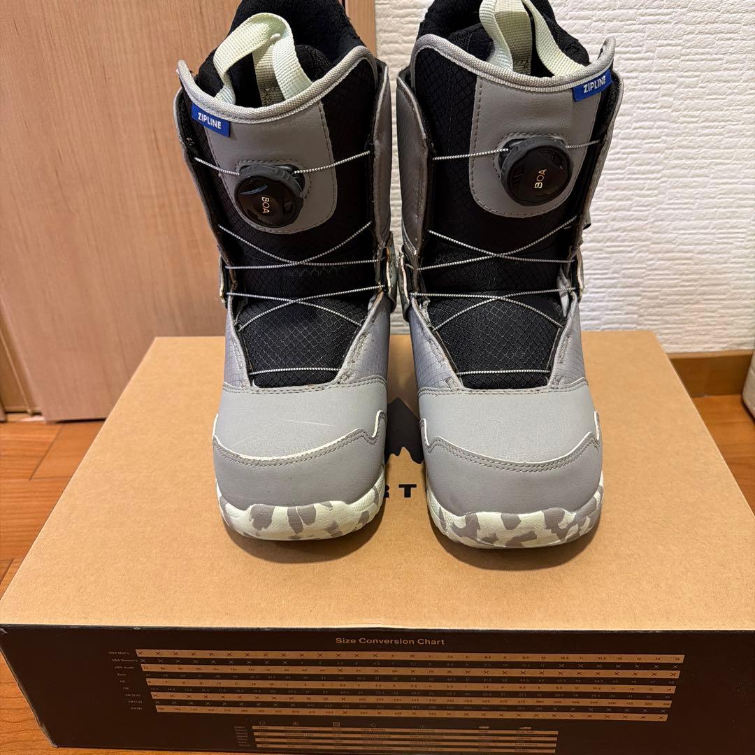 BURTON Zipline （22cm）子ども用スノーボードブーツ グレー