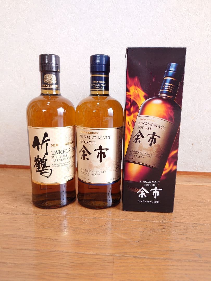 ③ニッカウィスキー　竹鶴ピュアモルト700ml 　余市シングルモルト700ml