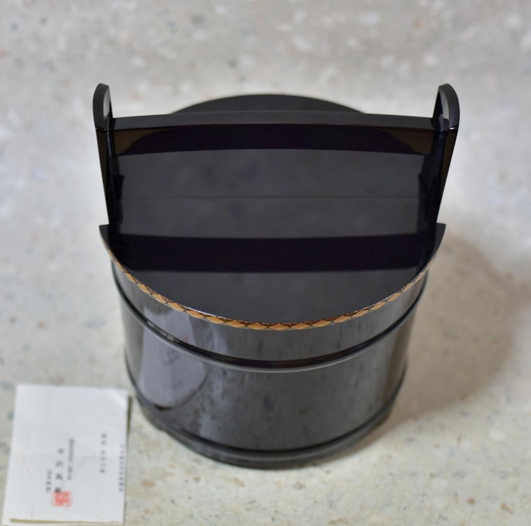 輪島塗　真塗手桶，水指　【極上品】象嵌入り　共箱/お茶道具