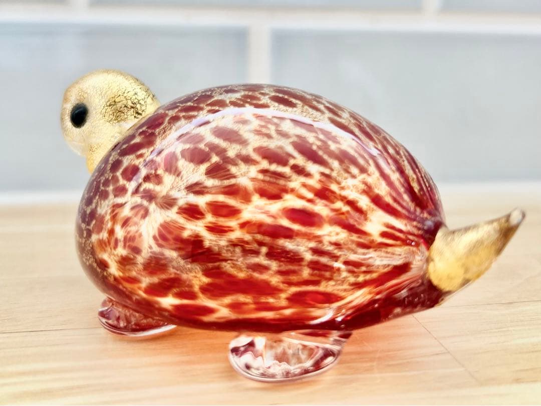 ベネチア ガラス murano ムラーノ ムラノ ヴェネチアグラス 亀 ゴールド
