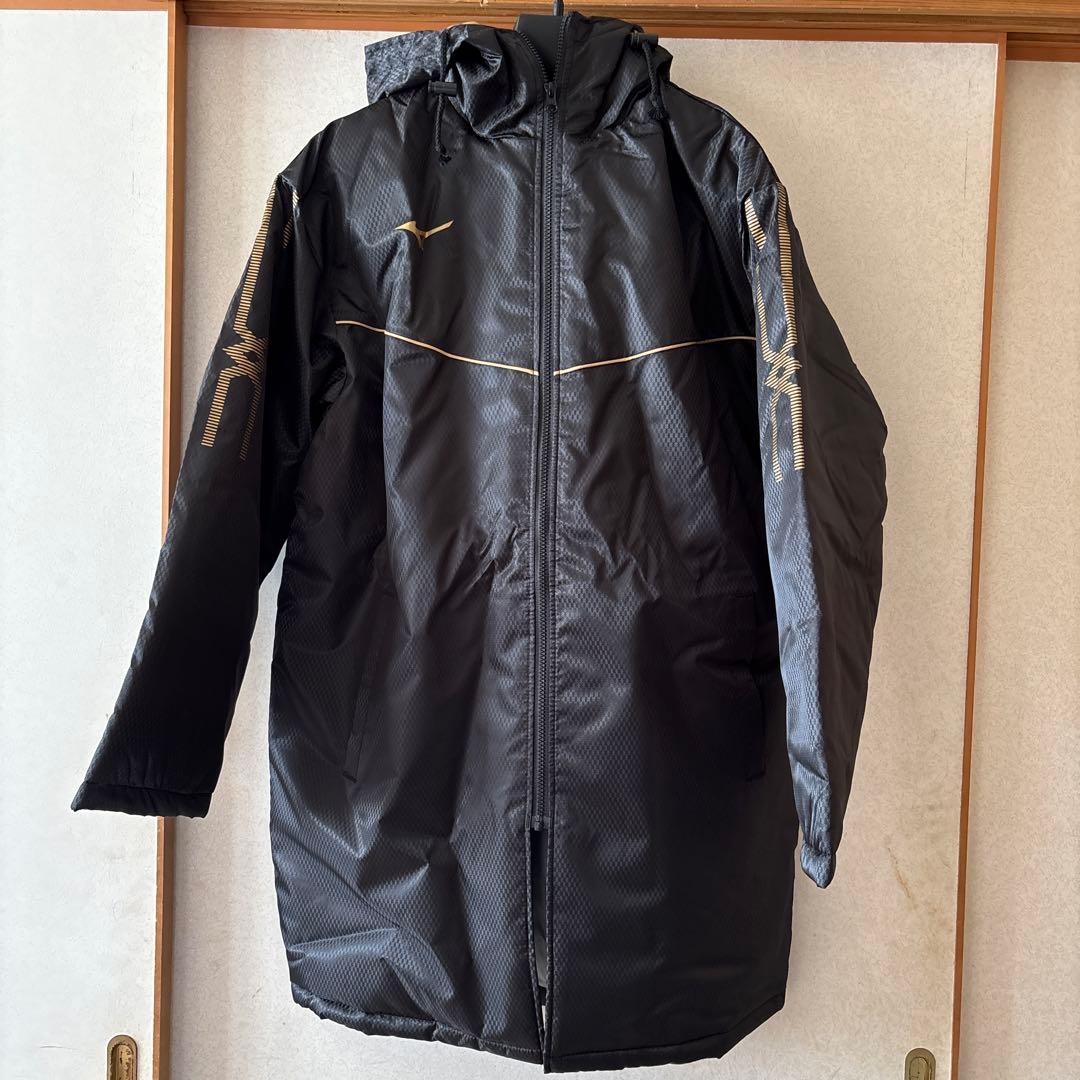 Mizuno フード付きベンチコート ブラック　ユニセックス　フリーサイズ　新品