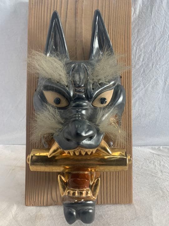 狐面　金焼物