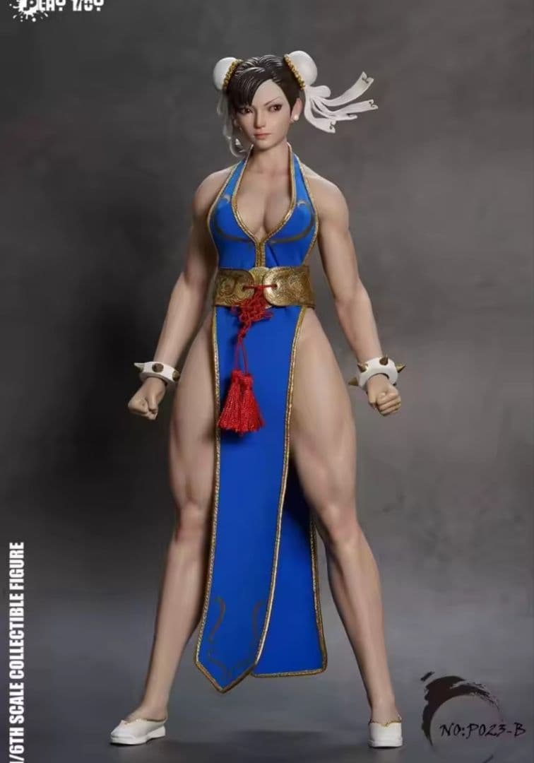 新品未使用　1/6　チュンリー　アクションフィギュア　ブルー　シームレス素体