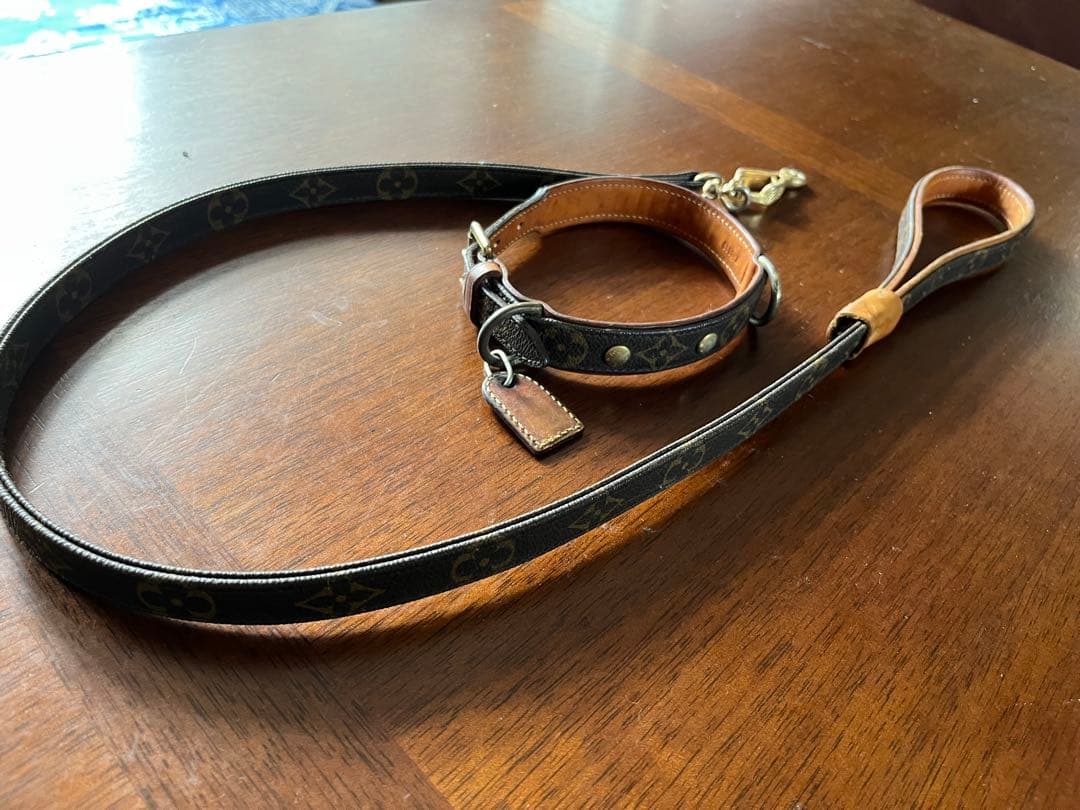 さ*割様 ルイヴィトン　ドックカラー　リーシュ　セット　中型犬　首輪　リード