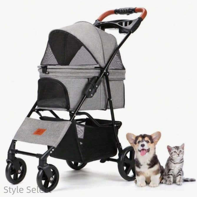 犬介護用ペットカート ブレーキ付 組立簡単耐荷重 15kg 軽量 ワンタッチ開閉