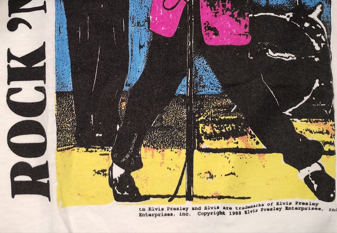 エルビス・プレスリー 1988 R&Rビンテージ モノクロカラー Tシャツ XL